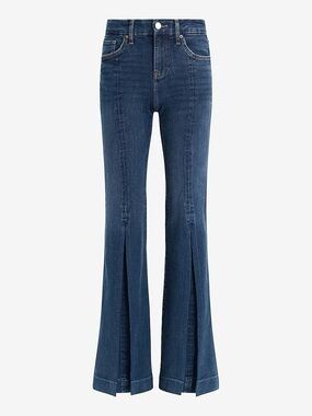 NWT Express Mid Rise Dark Wash Slit FlexX '70s Flare Jeans Size M (sz 6-8-10)